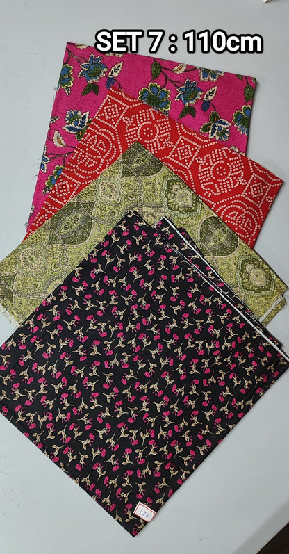 (Combo of 4) KADAMBINI Multi Design Cotton Blouse Piece Material 110cm Rs. 480