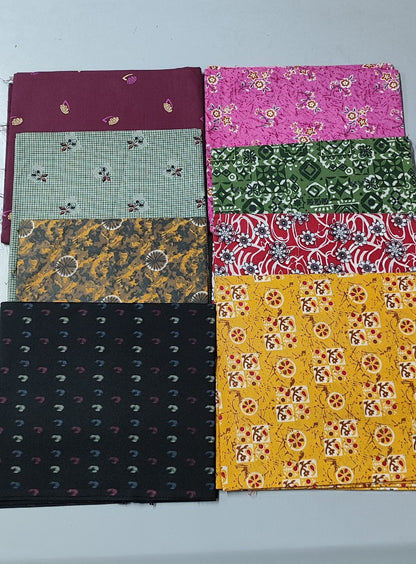 (Combo of 5) KADAMBINI Multi Design Cotton Blouse Piece Material 80cm Rs. 480