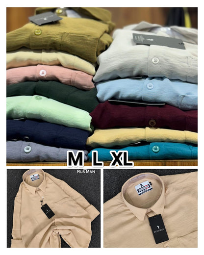 (Combo of 3) RussMan CEY Crush Import Cotton Plain Shirts Rs. 1100