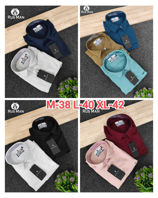 (Combo of 3) RussMan CEY Crush Import Cotton Plain Shirts Rs. 1100
