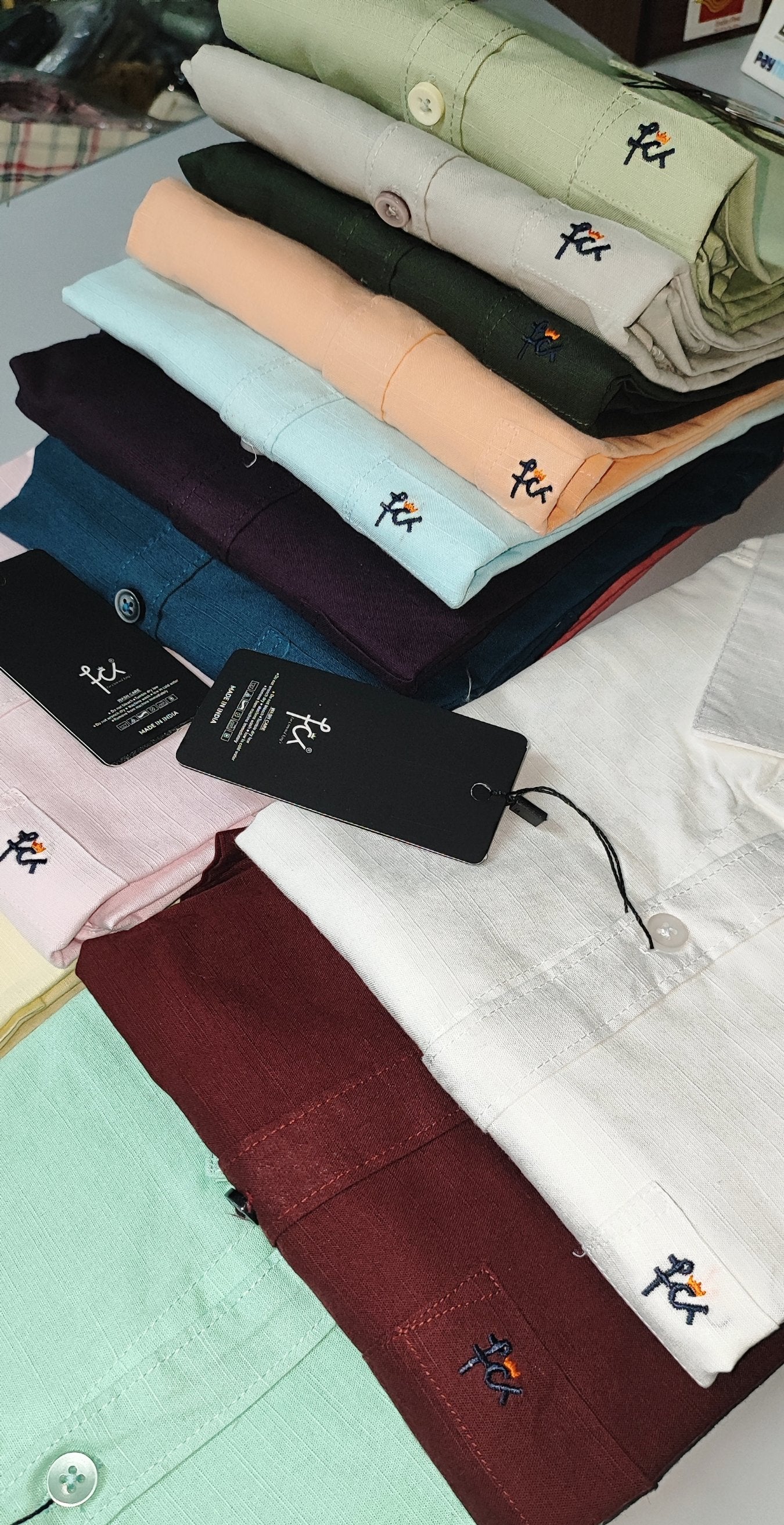 (Combo of 3) FCK 100%Pure Cotton Linen Half Sleeve Plain Shirts Rs. 1100