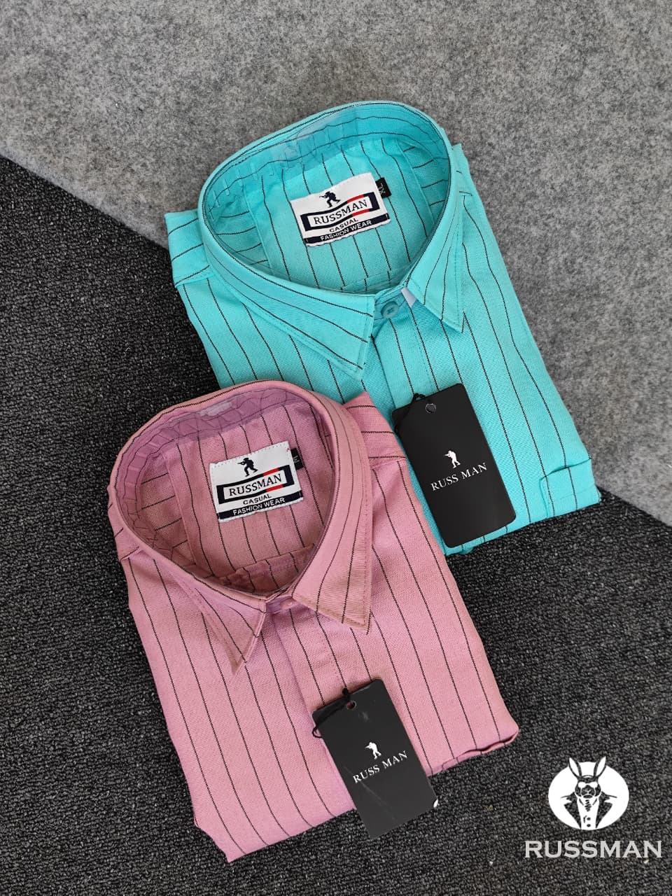 (Combo of 3)RussMan Korian Linen color Strips Shirt Rs.1050