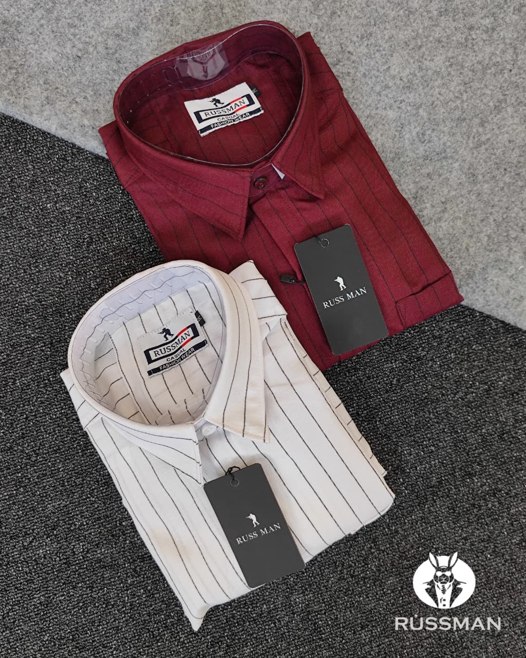 (Combo of 3)RussMan Korian Linen color Strips Shirt Rs.1050