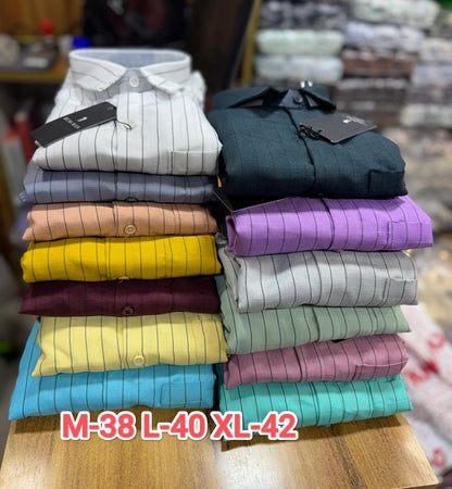(Combo of 3)RussMan Korian Linen color Strips Shirt Rs.1050