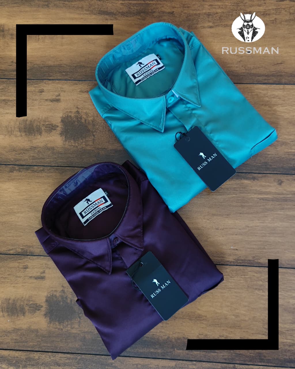 (Combo of 3)Russman Satin Silk Shirt Men's Regular Fit Rs. 999