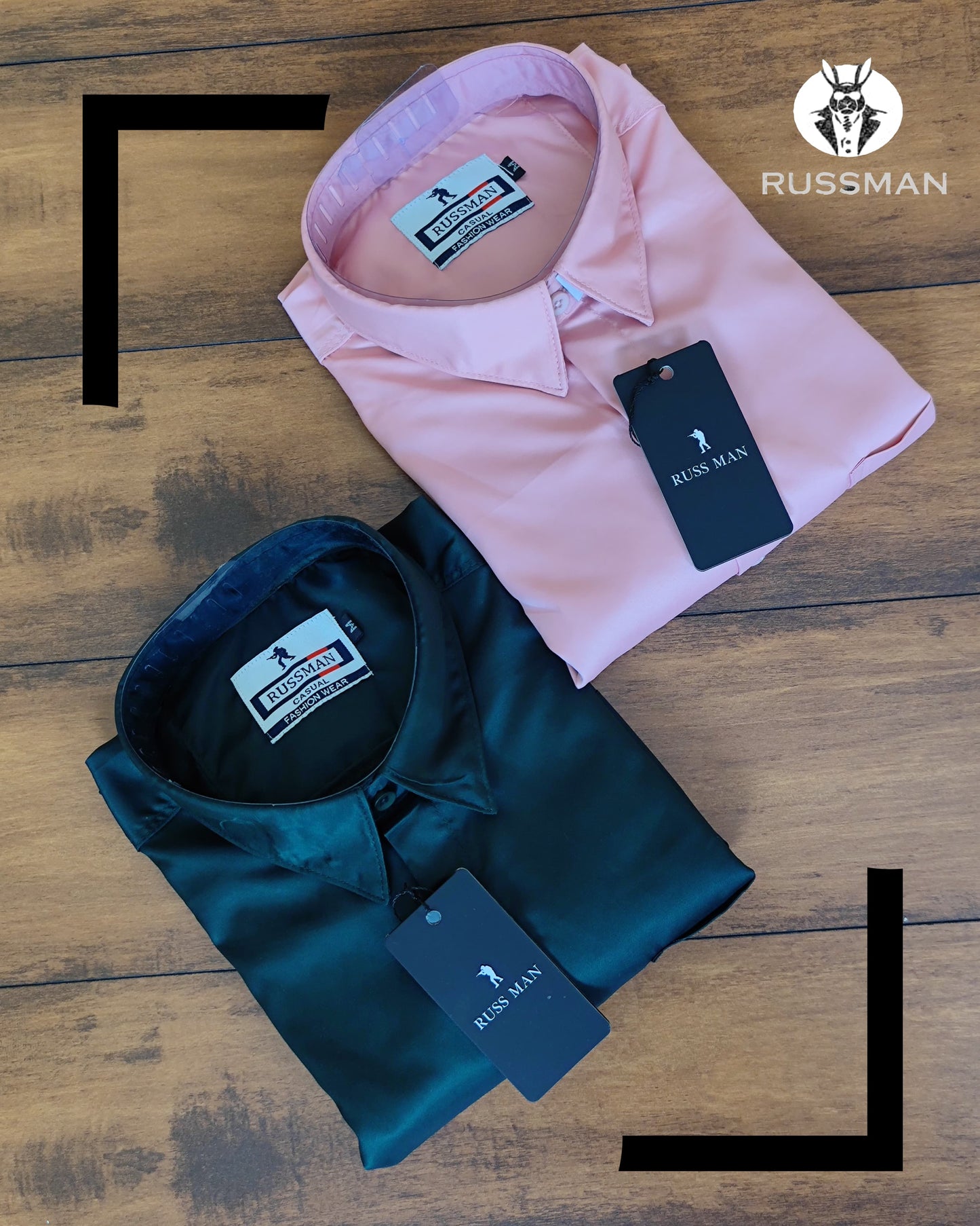 (Combo of 3)Russman Satin Silk Shirt Men's Regular Fit Rs. 999