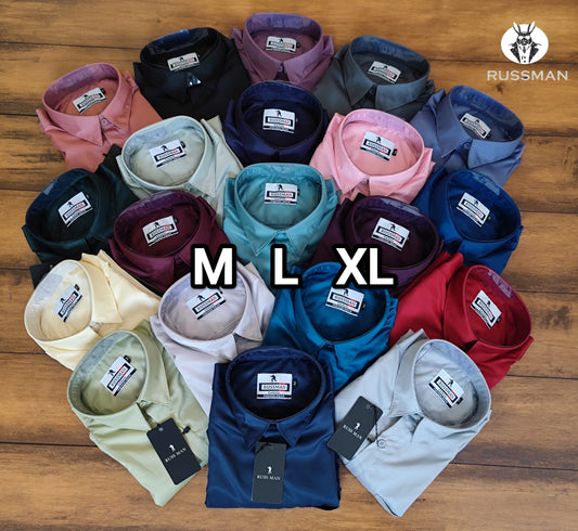 (Combo of 3) Russman or CK Satin Silk Shirt Men's Regular Fit Rs. 1050