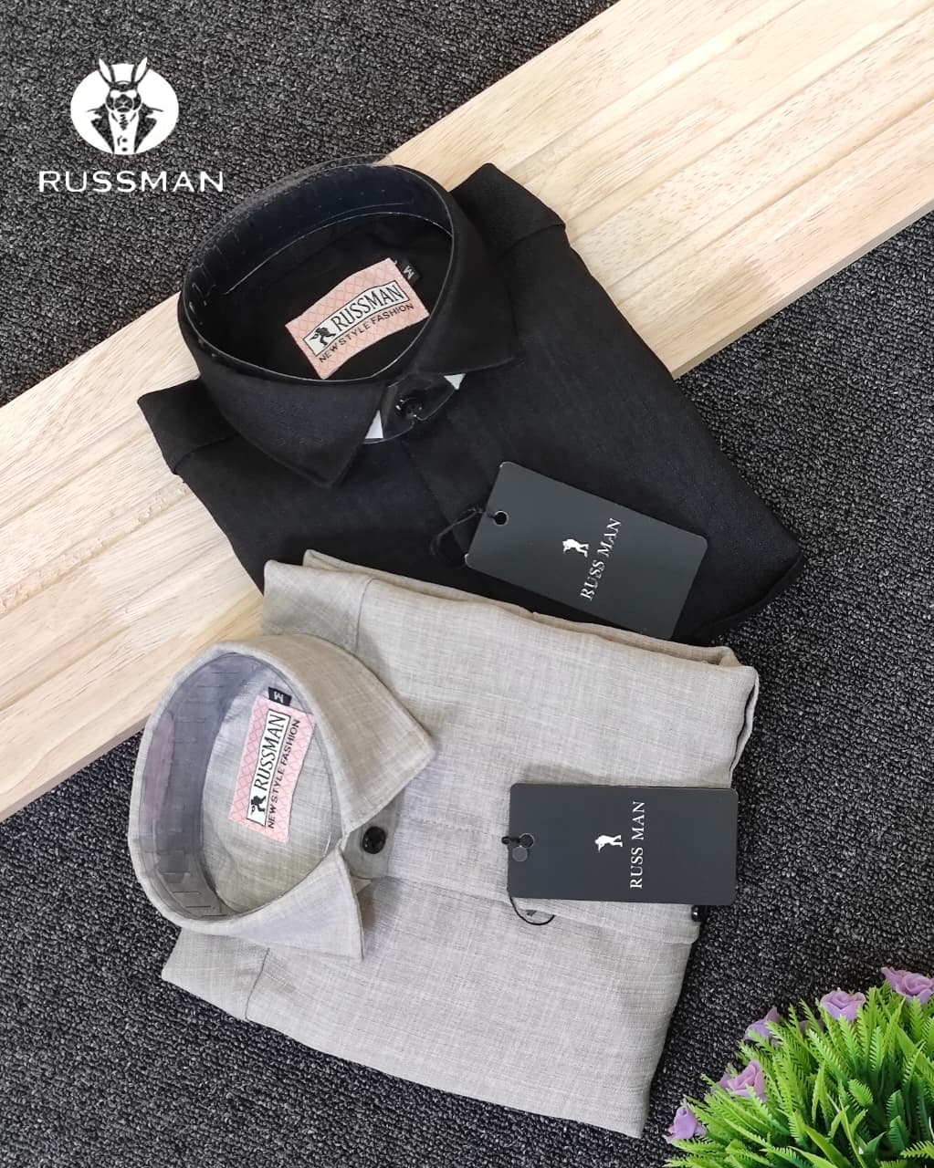(Combo of 3) Russman Linen Korean Plain Shirt Rs.1100