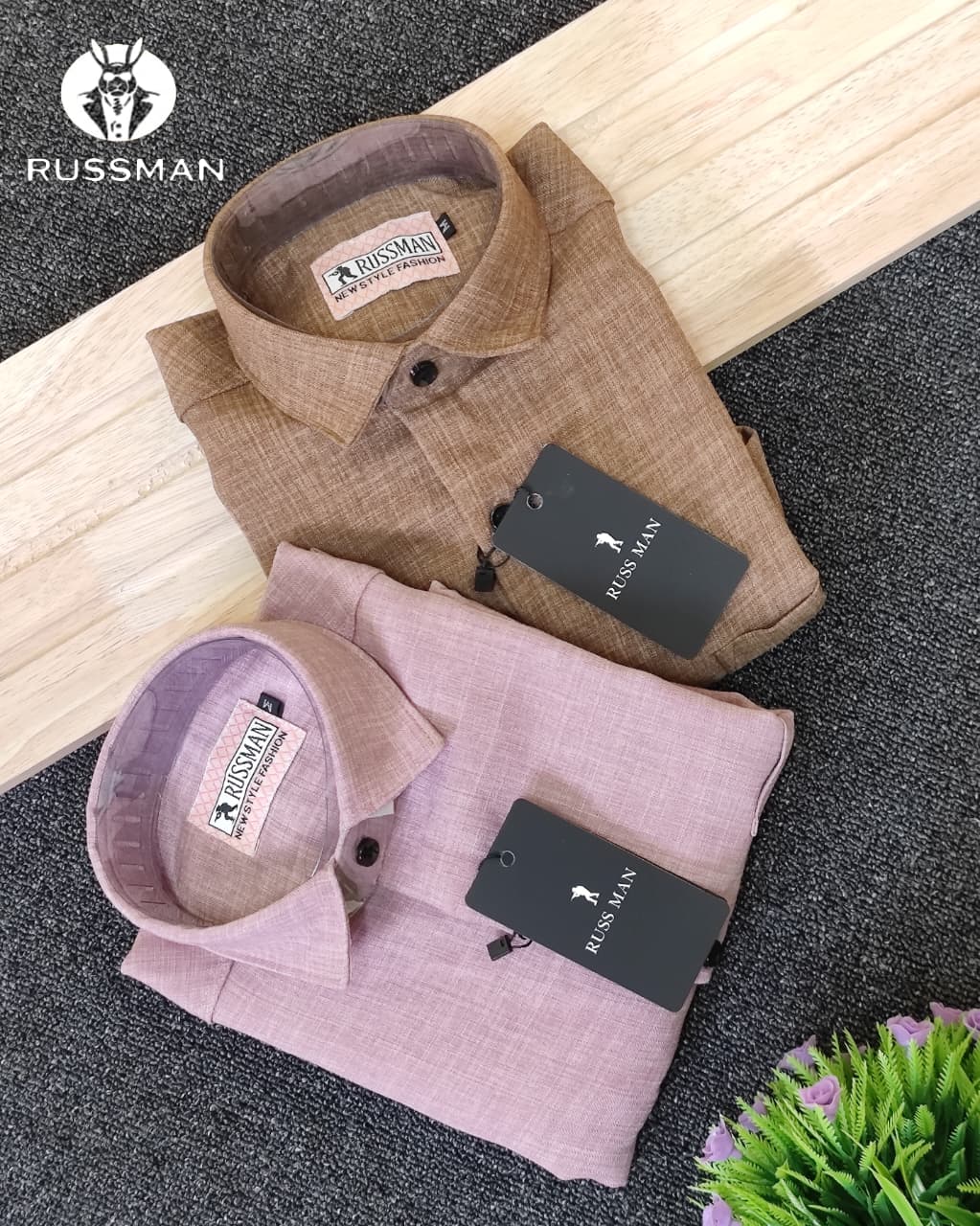 (Combo of 3) Russman Linen Korean Plain Shirt Rs.1100