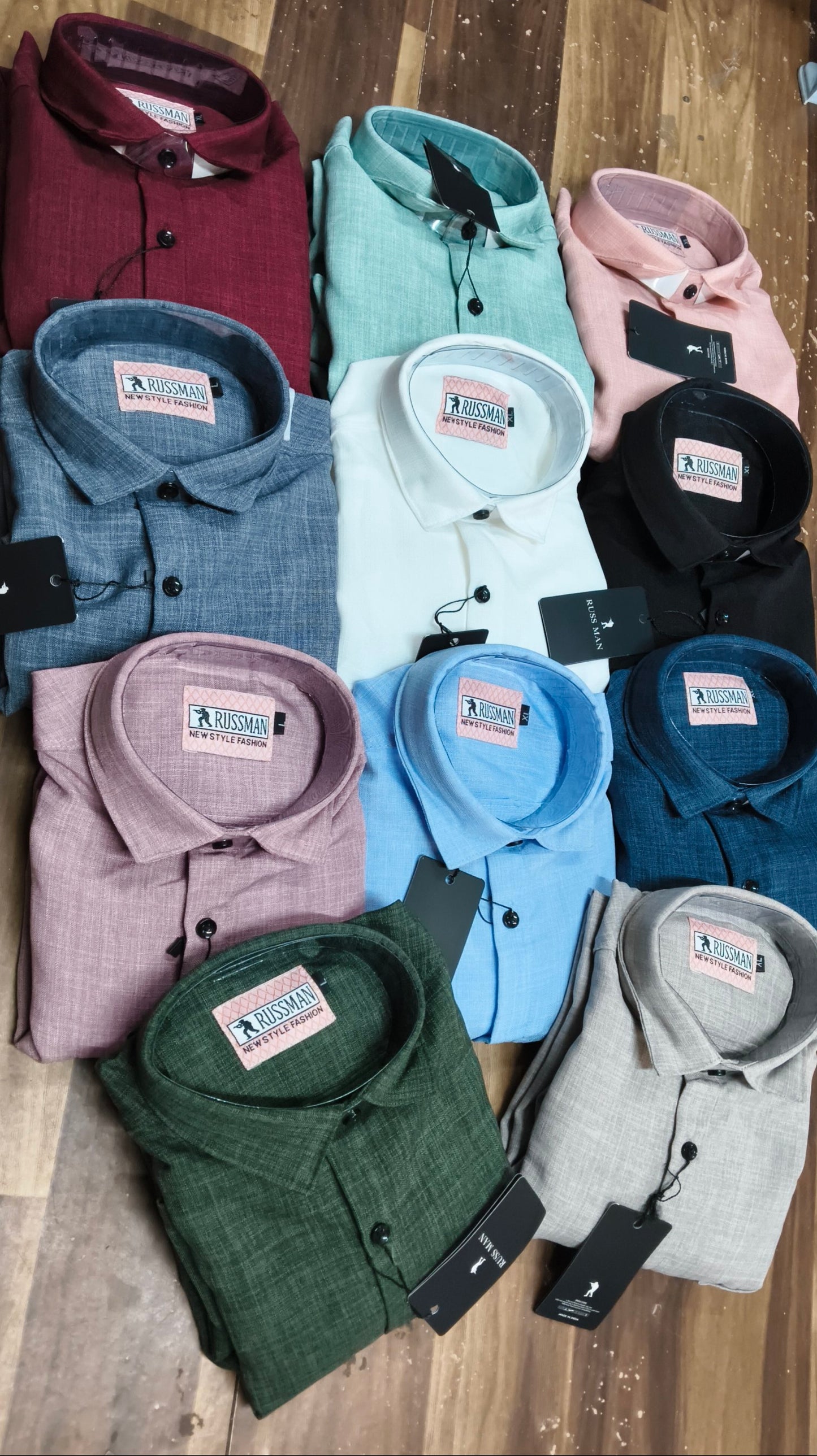 (Combo of 3) Russman Linen Korean Plain Shirt Rs.1100