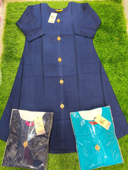 Pack of 2 Kajal Umbrella Silk Plain Kurthi TOP Only Rs. 900