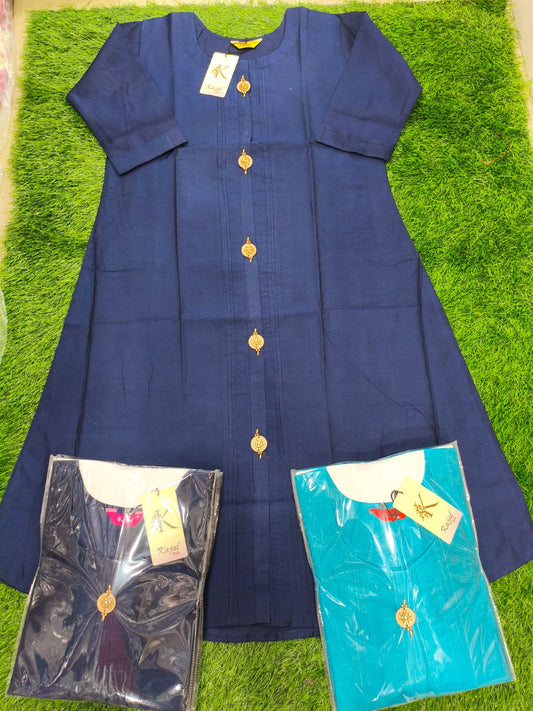 Pack of 2 Kajal Umbrella Silk Plain Kurthi TOP Only Rs. 1000