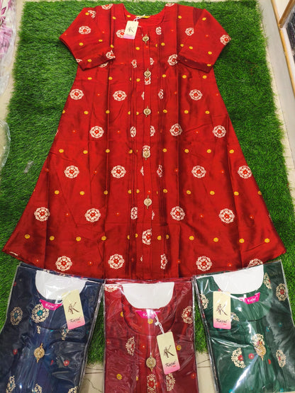 Pack of 2 Kajal Umbrella Silk Plain Kurthi TOP Only Rs. 900