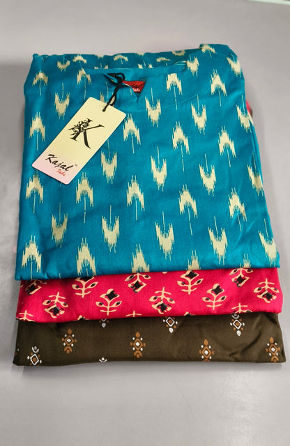 Pack of 2 Kajal Women Pure Cotton Kurthi TOP+PANT Rs. 850