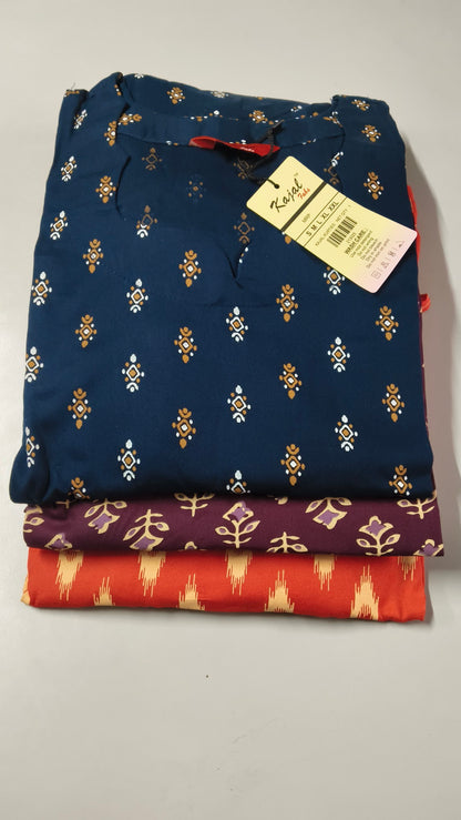 Pack of 2 Kajal Women Pure Cotton Kurthi TOP+PANT Rs. 850