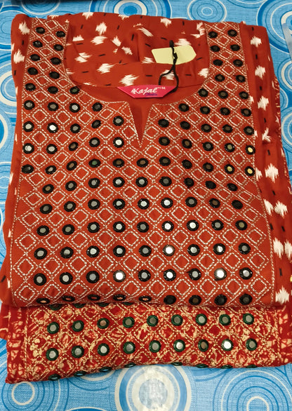 Pack of 2 Kajal Umbrella Mirror Design Kurthi TOP Only Rs. 900