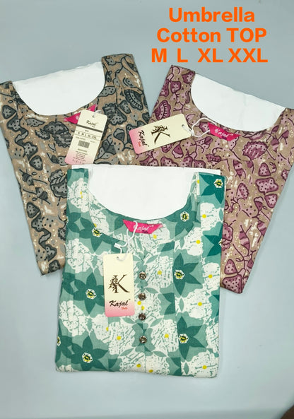 Pack of 2 Kajal Umbrella PureCotton Kurthi TOP Only Rs. 950