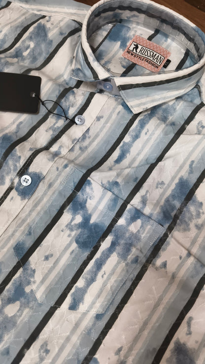 (Combo of 3) RussMan Cotton Jacquard Cloud Design Shirt Rs.1050