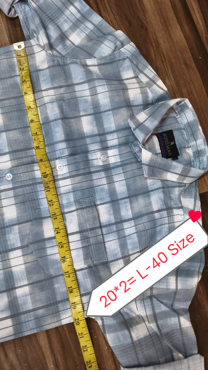 (Combo of 3) RussMan Rib Jacquard Cotton Checked Shirt Rs.1050