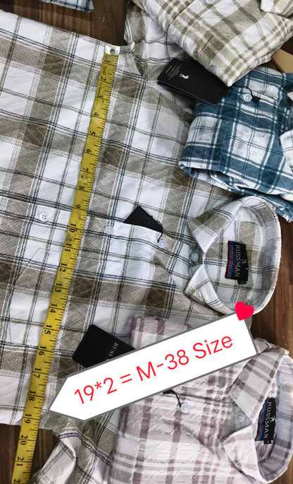 (Combo of 3) RussMan Cotton Jacquard Checked+Stripes Shirt Rs.1050