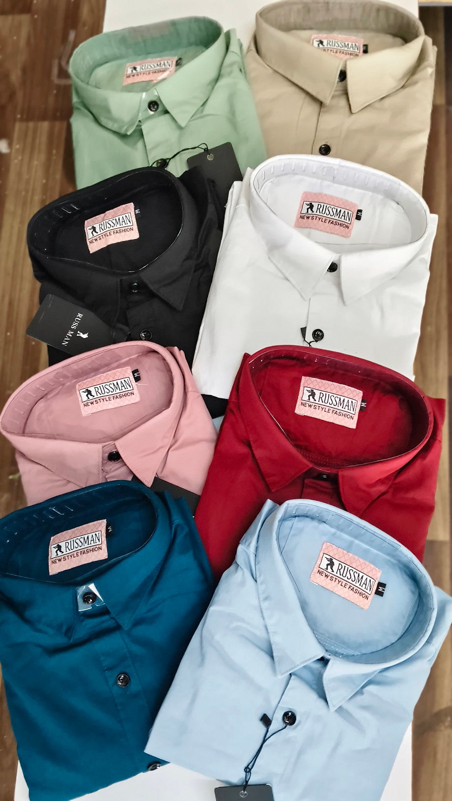(Combo of 3) RussMan 💯 Pure Cotton Plain Shirt Rs.1000