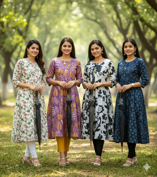 Pack of 2 Kajal Umbrella Fancy Desing Kurthi TOP Only Rs. 950