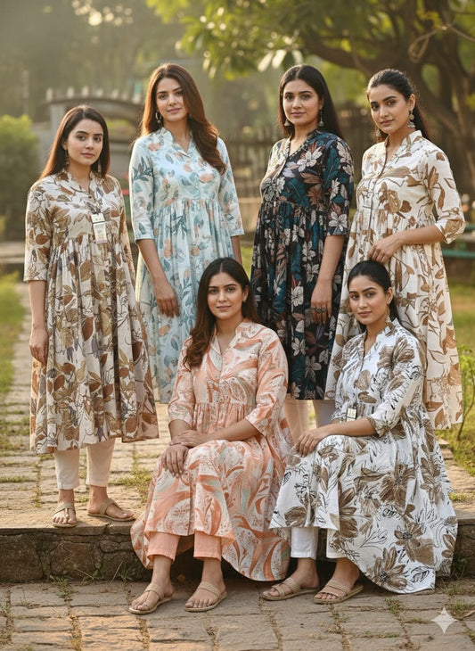 Pack of 2 Kajal Umbrella Design Kurthi TOP Only Rs. 900
