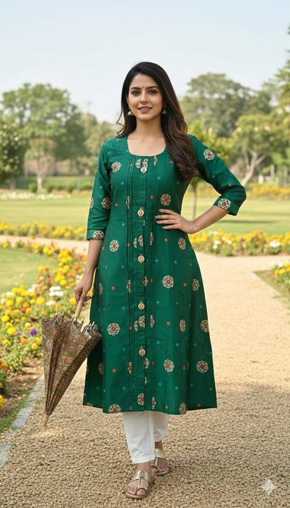 Pack of 2 Kajal Umbrella Silk Plain Kurthi TOP Only Rs. 900