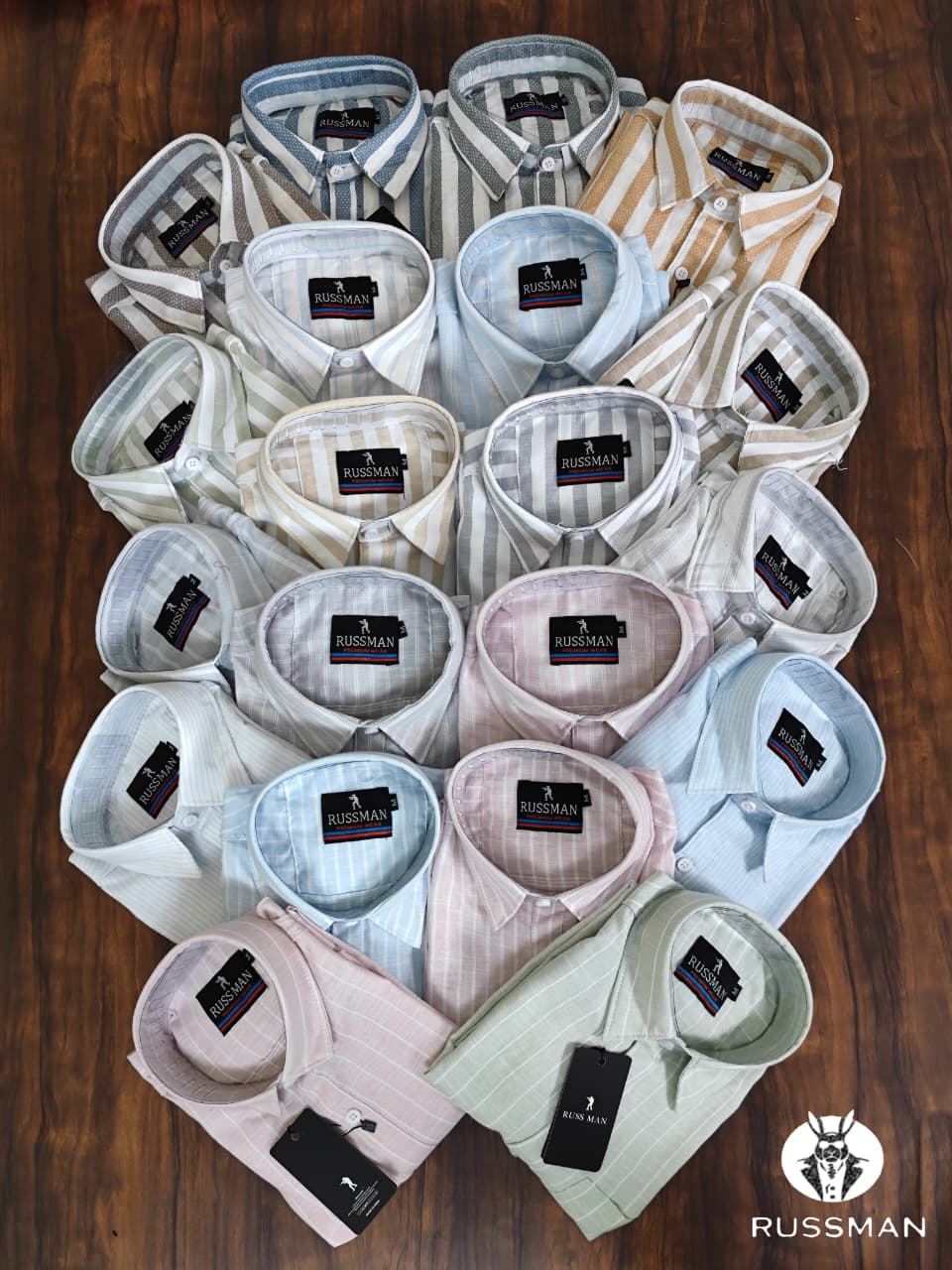 (Combo of 3)RussMan 💯 Pure Cotton Linen Strips Shirt Rs. 1150