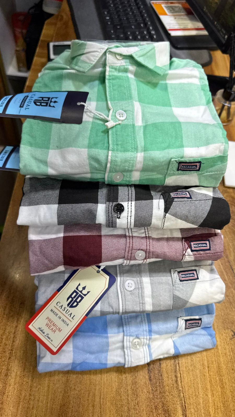 (Combo of 3) RB 💯 Pure Cotton Big Colour Checked Shirt Rs. 950