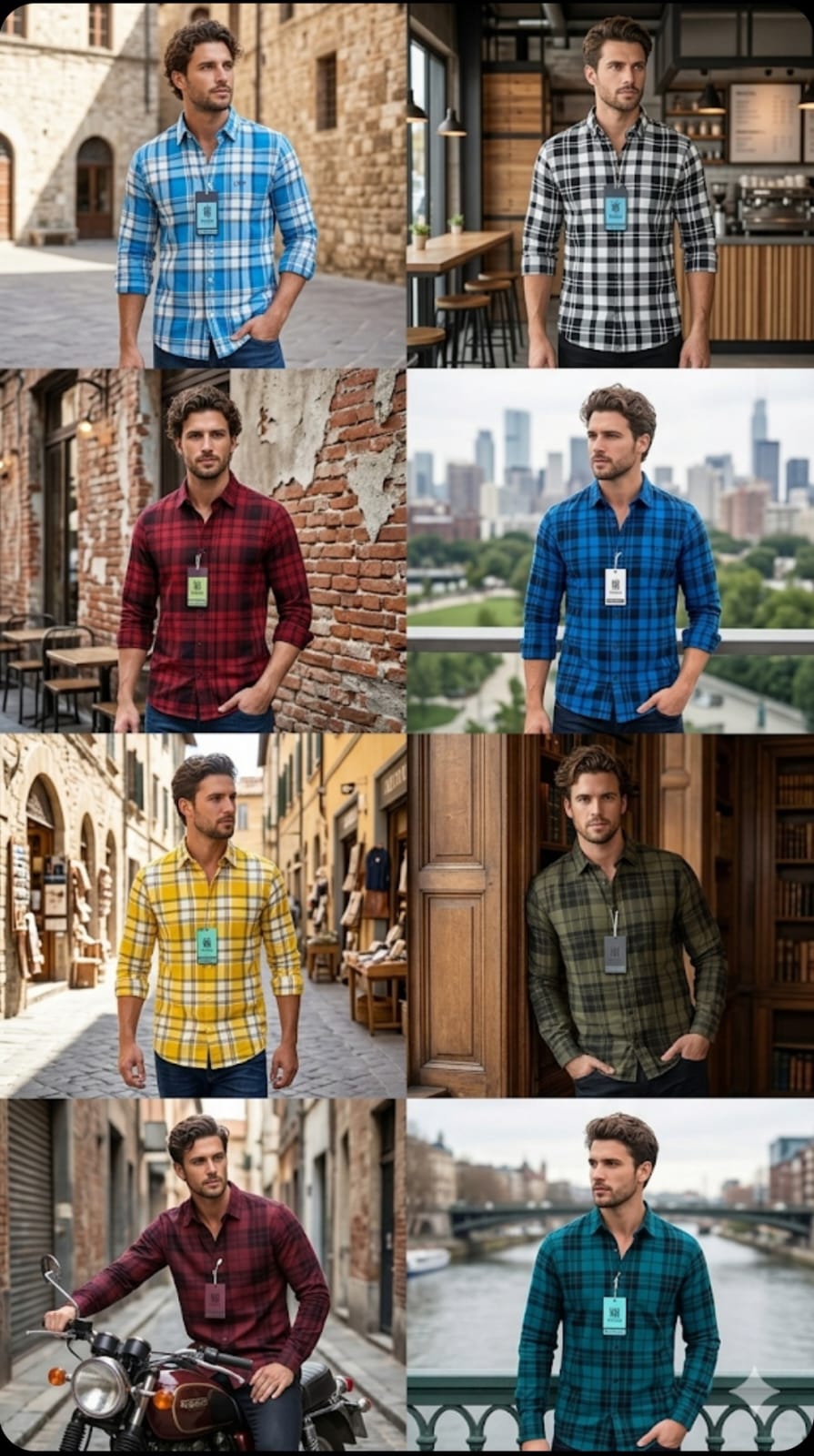 (Combo of 3) RB 💯 Pure Cotton Small Checked Colour Shirt Rs. 950