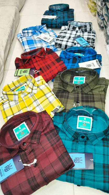 (Combo of 3) RB 💯 Pure Cotton Small Checked Colour Shirt Rs. 950
