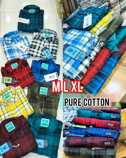 (Combo of 3) RB 💯 Pure Cotton Small Checked Colour Shirt Rs. 950