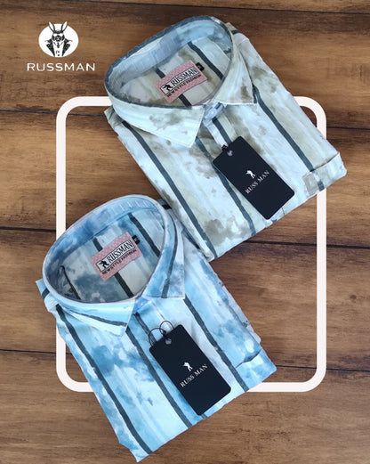 (Combo of 3) RussMan Cotton Jacquard Cloud Design Shirt Rs.1050