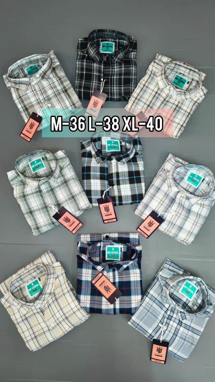 (Combo of 3) RB Oxford Pure Cotton Checked Shirt Rs.1000