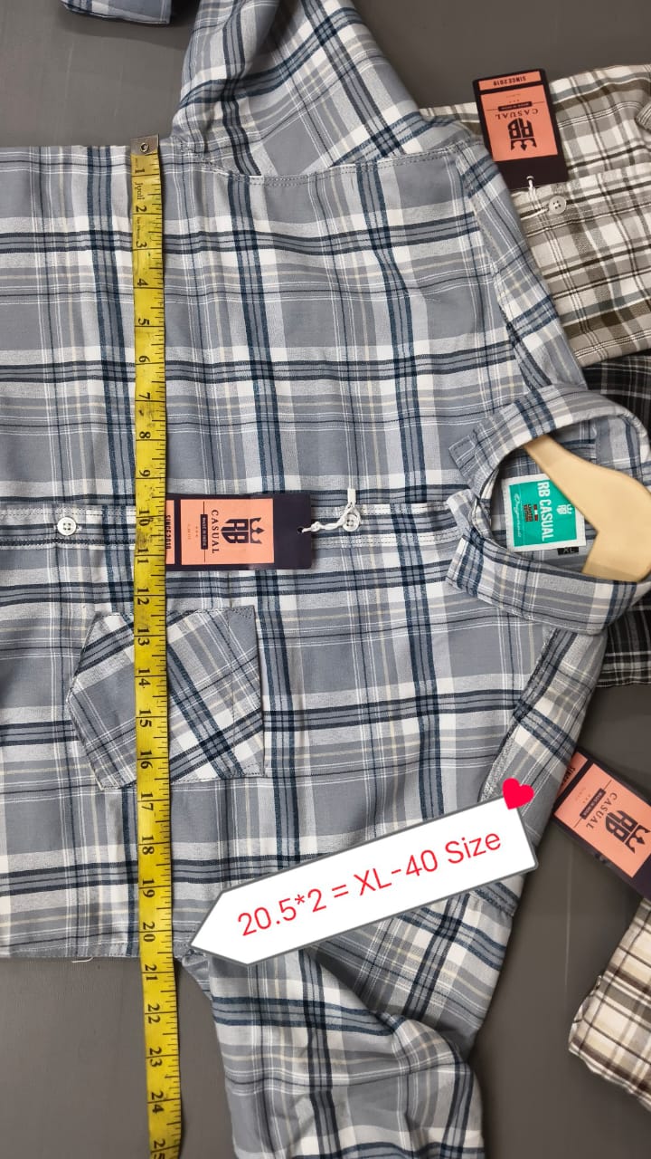 (Combo of 3) RB Oxford Pure Cotton Checked Shirt Rs.1000