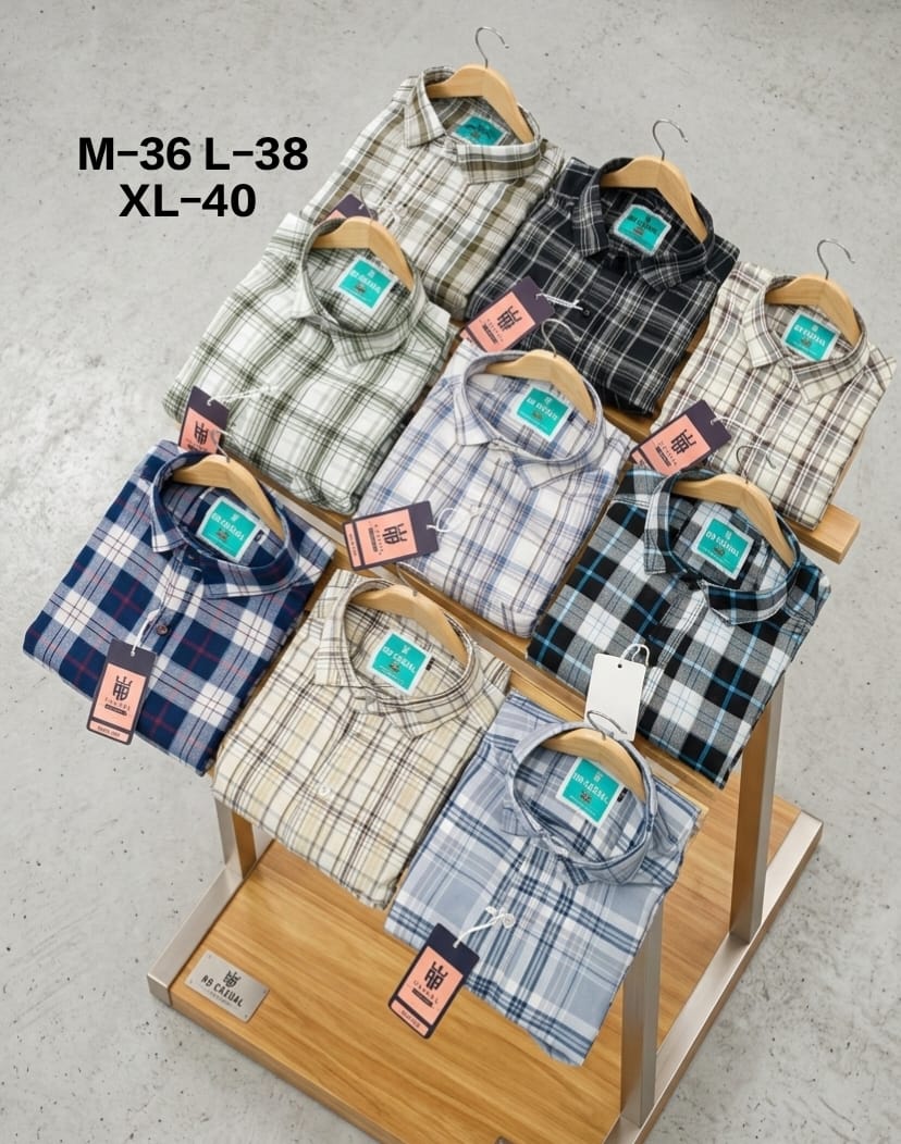 (Combo of 3) RB Oxford Pure Cotton Checked Shirt Rs.1000