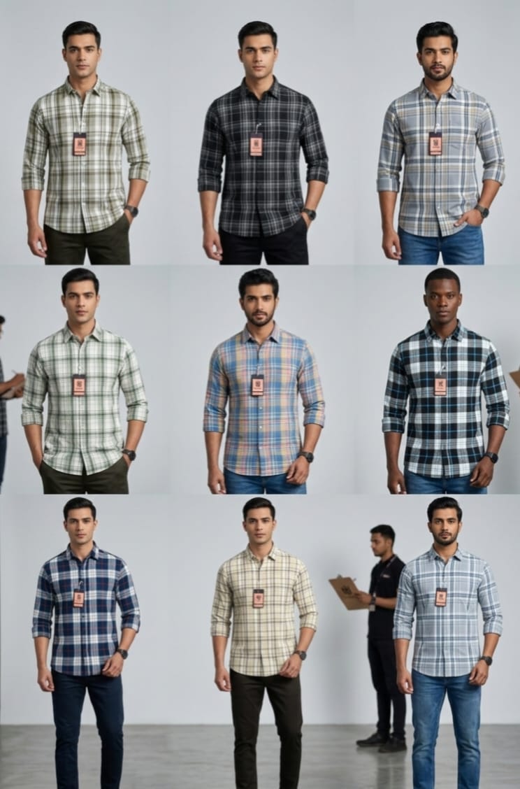 (Combo of 3) RB Oxford Pure Cotton Checked Shirt Rs.1000