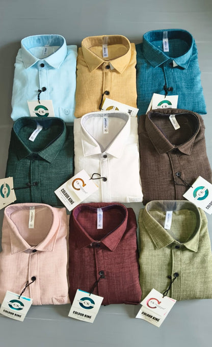 (Combo of 3)(2XL, 3XL)CK Linen Korean Plain Shirt Rs.1150