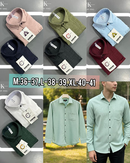 (Combo of 3)(2XL, 3XL)CK Linen Korean Plain Shirt Rs.1150