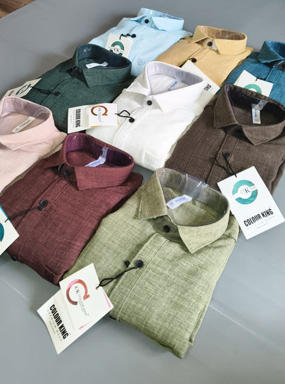 (Combo of 3)(2XL, 3XL)CK Linen Korean Plain Shirt Rs.1150