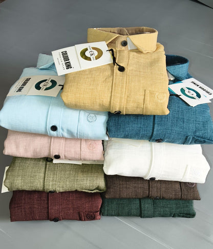 (Combo of 3)(2XL, 3XL)CK Linen Korean Plain Shirt Rs.1150