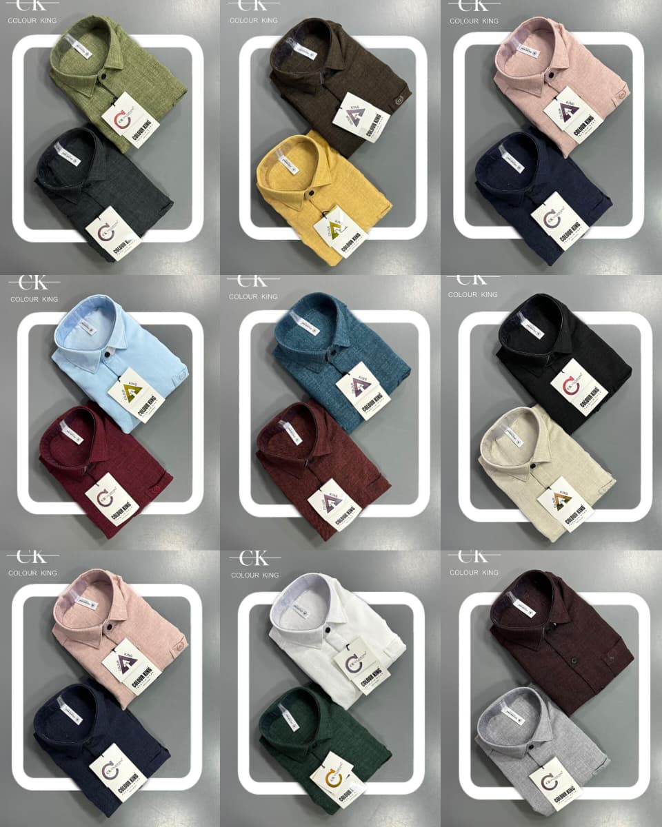 (Combo of 3)(2XL, 3XL)CK Linen Korean Plain Shirt Rs.1150