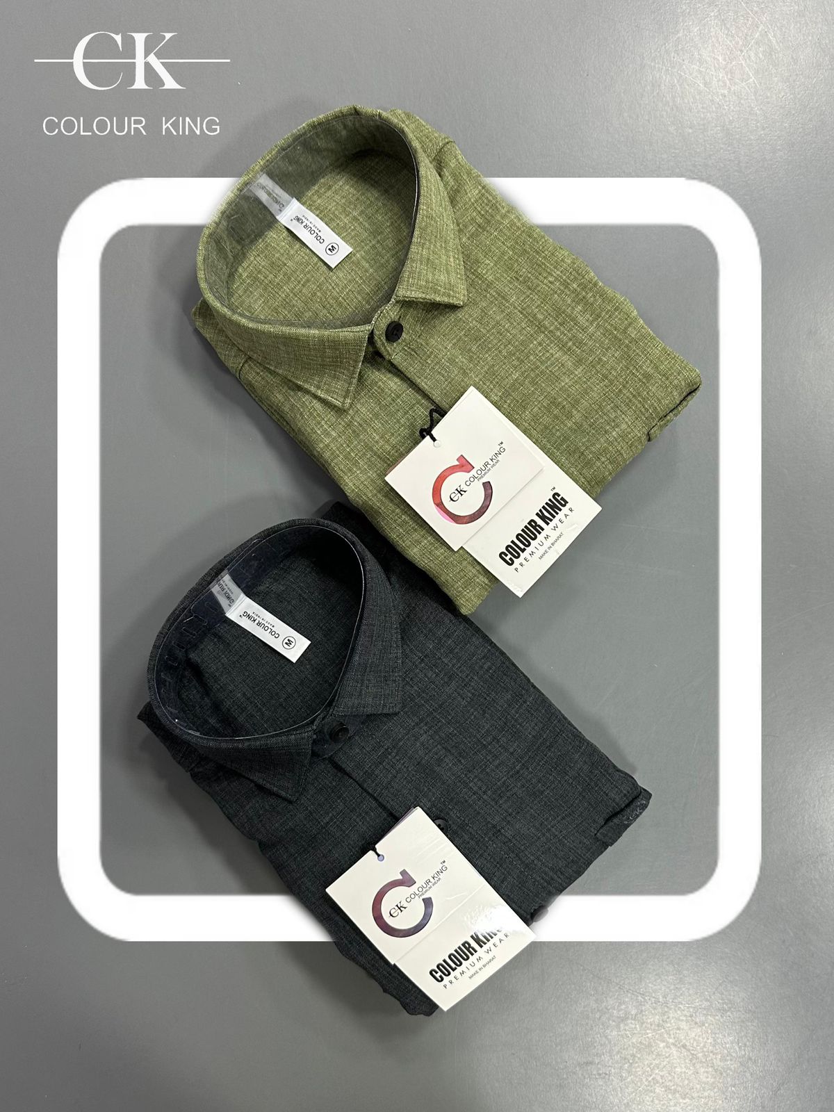 (Combo of 3)(2XL, 3XL)CK Linen Korean Plain Shirt Rs.1150