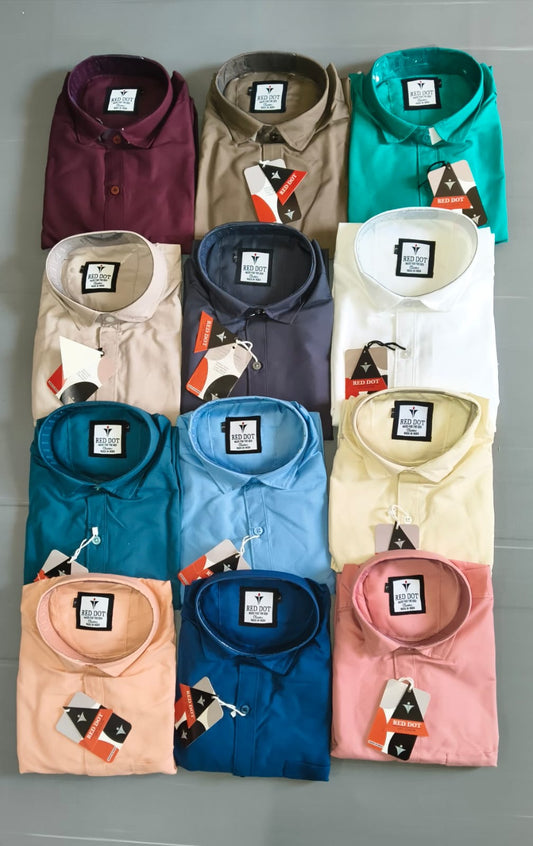 (Combo of 4) Big Size RedDot Premium Cotton Plain Shirts Rs. 1150