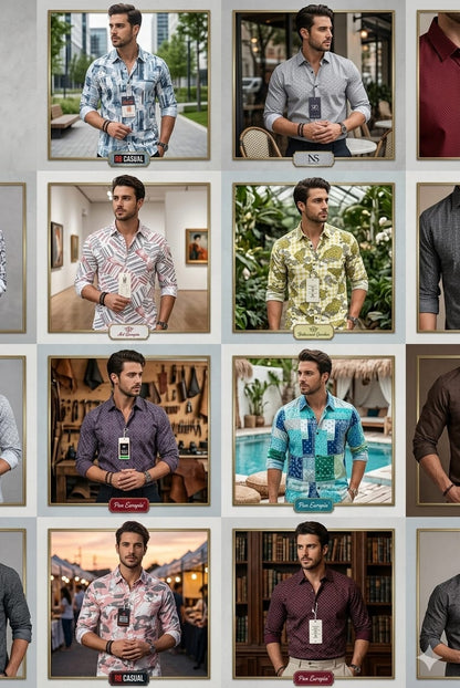 (Combo of 4) RB Casual Design Cotton Printed  Shirts Rs. 999 Only
