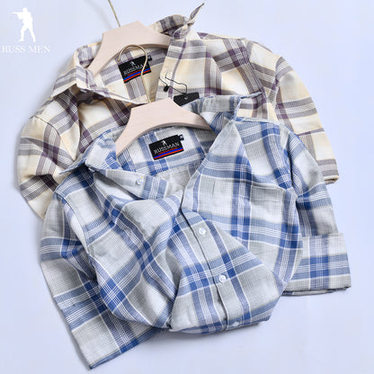 (Combo of 3) Russman Waffle Oxford Cotton Checked Shirt Rs. 1000