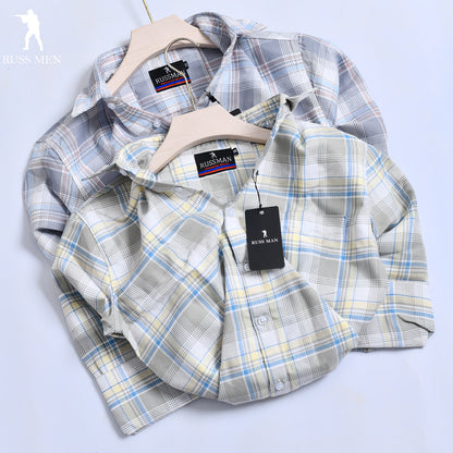 (Combo of 3) Russman Waffle Oxford Cotton Checked Shirt Rs. 1000
