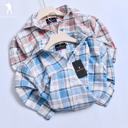 (Combo of 3) Russman Waffle Oxford Cotton Checked Shirt Rs. 1000