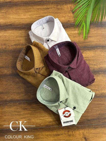 (Combo of 3) CK Linen Korean Fancy Plain Shirt Rs.1100